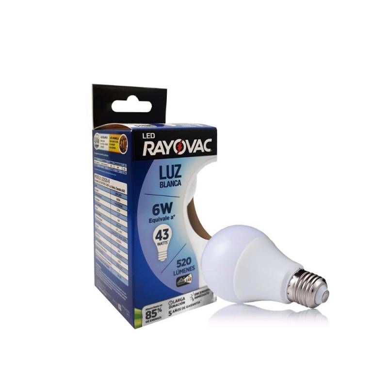 Lam.rayovac 6W Blanca  (45W)