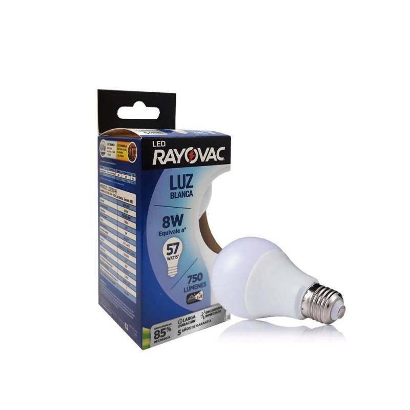 Lam.rayovac 8W Blanca (60W)