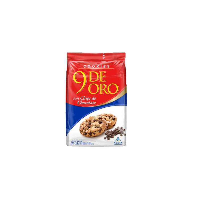 9 De Oro Cookies C/Chips Choc.bcox120G